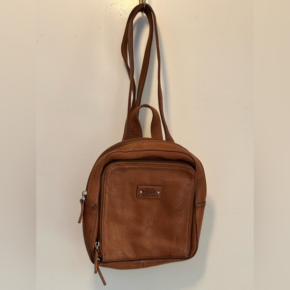 Fossil Vintage Brown Leather Backpack